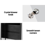 Artiss Bedside Table 3 Drawers Mirrored - QUENN Silver - Top-Down View