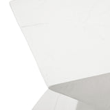 Oikiture Side Table Concrete White - Side View