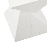 Oikiture Side Table Concrete White - Top-Down View