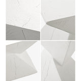 Oikiture Side Table Concrete White - Rear View