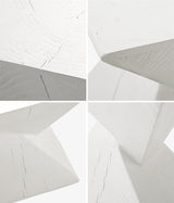 Oikiture Side Table Concrete White - Front View