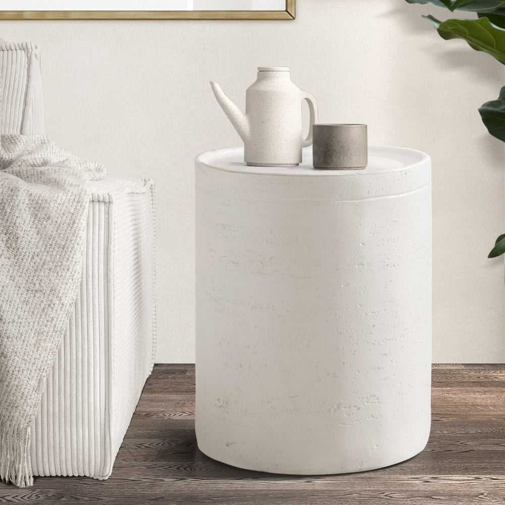 Oikiture Side Table Outdoor Stool Concrete