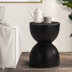 Oikiture Side Table Concrete Outdoor Indoor Black, image 6