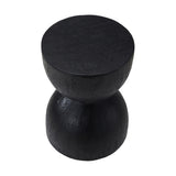 Oikiture Side Table Concrete Outdoor Indoor Black