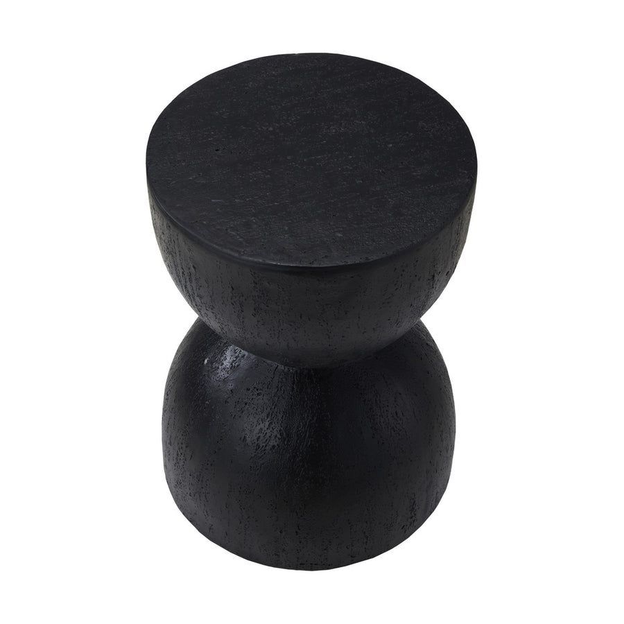 Oikiture Side Table Concrete Outdoor Indoor Black, image 2