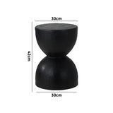 Oikiture Side Table Concrete Outdoor Indoor Black