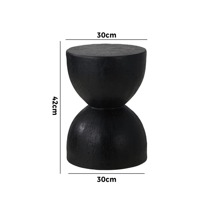Oikiture Side Table Concrete Outdoor Indoor Black, image 3