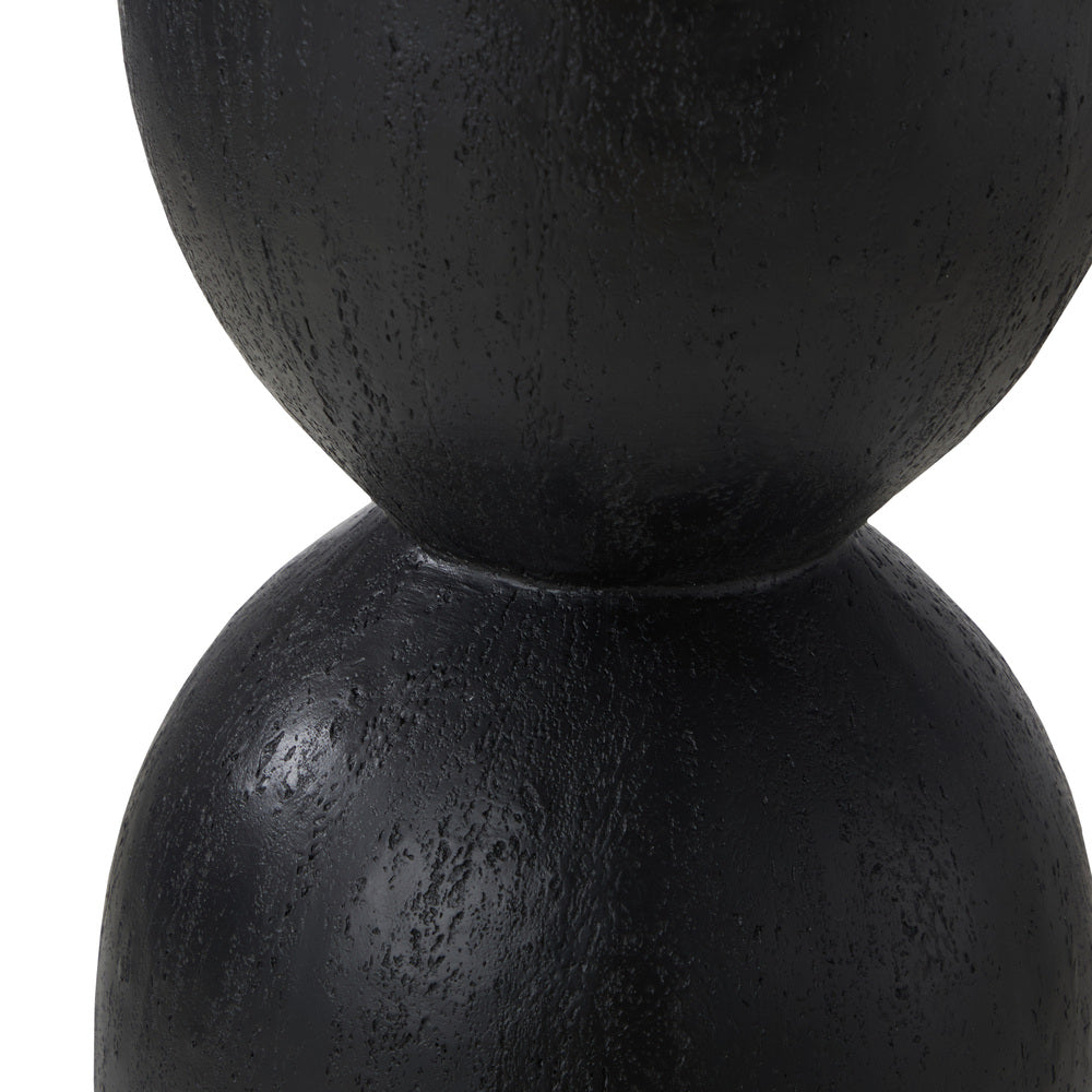 Oikiture Side Table Concrete Outdoor Indoor Black