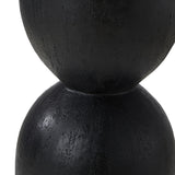 Oikiture Side Table Concrete Outdoor Indoor Black - Close-Up Angle