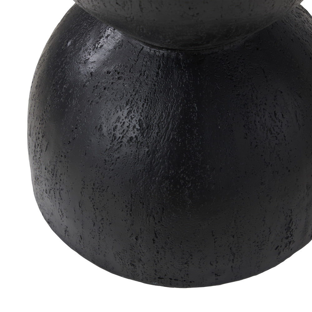 Oikiture Side Table Concrete Outdoor Indoor Black
