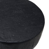 Oikiture Side Table Concrete Outdoor Indoor Black