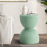 Oikiture Side Table Coffee Tables Stand Stone Green - Low Angle