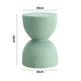 Oikiture Side Table Coffee Tables Stand Stone Green - Top-Down View