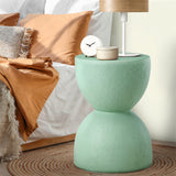 Oikiture Side Table Coffee Tables Stand Stone Green - Close-Up Angle