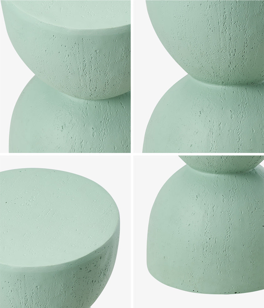 Oikiture Side Table Coffee Tables Stand Stone Green