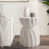 Oikiture Side Table Hourglass Concrete Stool Stand