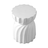 Oikiture Side Table Hourglass Concrete Stool Stand