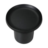 Oikiture Coffee Table Round Side Table Black