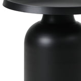 Oikiture Coffee Table Round Side Table Black