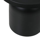 Oikiture Coffee Table Round Side Table Black - Close-Up Angle
