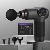 Everfit Massage Gun 8 Speed 4 Heads Vibration Muscle Massager Chargeable Black - Close-Up Angle
