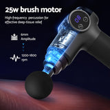 Everfit Massage Gun 8 Speed 4 Heads Vibration Muscle Massager Chargeable Black - Top-Down View