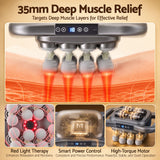 Everfit Deep Tissue Massager 16 Heads with 20 Intensities Deep Percussion Massage Gun Rechargeable - Top-Down View