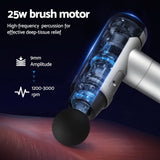 Everfit Massage Gun 30 Speed 6 Heads Vibration Muscle Massager Chargeable Black - Top-Down View