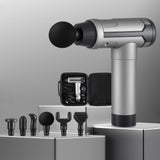 Everfit Massage Gun 30 Speed 6 Heads Vibration Muscle Massager Chargeable Black - Close-Up Angle