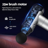 Everfit Massage Gun 30 Speed 6 Heads Vibration Muscle Massager Chargeable Black - Top-Down View