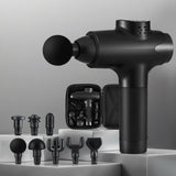 Everfit Massage Gun 30 Speed 8 Heads Vibration Muscle Massager Chargeable Black