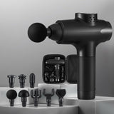 Everfit Massage Gun 30 Speed 8 Heads Vibration Muscle Massager Chargeable Black - Rear View