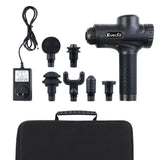 Everfit Massage Gun 30 Speed 6 Heads Vibration Muscle Massager Chargeable Black - Side View