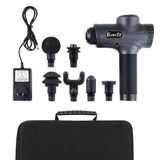 Everfit Massage Gun 30 Speed 6 Heads Vibration Muscle Massager Chargeable Grey - Side View
