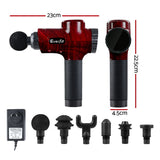 Everfit Massage Gun 30 Speed 6 Heads Vibration Muscle Massager Chargeable Red - Front View
