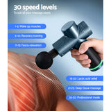 Everfit 30 Speed Massage Gun 4 Heads Vibration Muscle Massager Chargeable Blue - Rear View