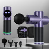 Everfit 30 Speed Massage Gun 4 Heads Vibration Muscle Massager Chargeable Purple - Close-Up Angle