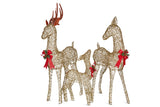 Christabelle Set of 3 Outdoor Christmas Display Reindeer with Lights