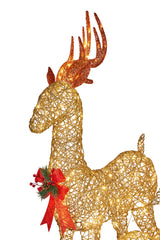 Christabelle Set of 3 Outdoor Christmas Display Reindeer with Lights - Side View