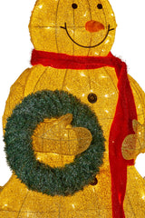 Christabelle 150cm Gold Outdoor Christmas Snowman with Lights
