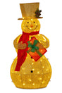 Christabelle 120cm Gold Outdoor Christmas Snowman with Lights