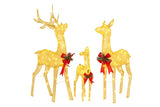 Christabelle Set of 3 Gold Mesh Outdoor Christmas Display Reindeer with Lights