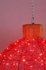 Christabelle Christmas Display Bauble with Red Lights- Indoor/Outdoor - 50cm - Side View