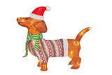 Christabelle Christmas Dachshund Display with Lights - Indoor/Outdoor 57cm - Front View