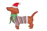 Christabelle Christmas Dachshund Display with Lights - Indoor/Outdoor 57cm - Side View