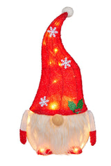 Christabelle Christmas Gnome Display with Lights - 51cm - Front View