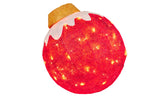 Christabelle Christmas Bauble Display with Lights- Red Indoor/Outdoor 50cm - Side View