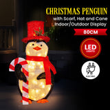 Christmas Penguin Display with Lights Indoor/Outdoor 80cm - Side View