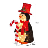 Christmas Penguin Display with Lights Indoor/Outdoor 80cm - Top-Down View