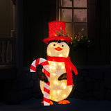 Christmas Penguin Display with Lights Indoor/Outdoor 80cm - Close-Up Angle